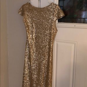 Size 12 gold sequins dress - EUC and dry cleaned